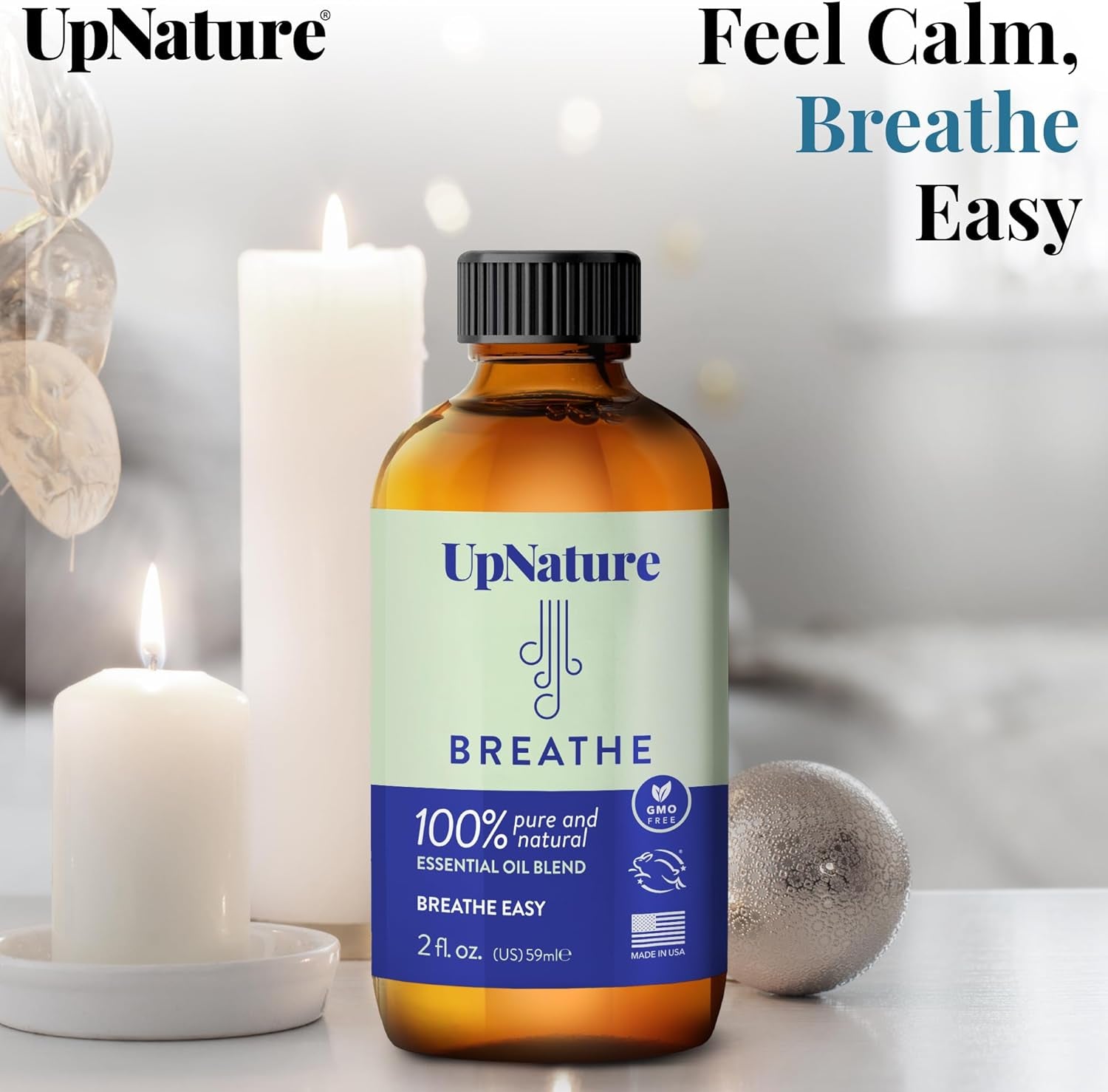 Breathe Essential Oil Blend - Essential Oils for Diffusers for Home and Humidifiers - Aromatherapy Oils for Breathing Comfort, 2Oz