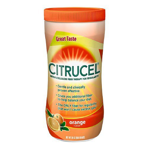 Fiber Supplement Citrucel Orange Flavor Powder 30 oz. 2 Gram Strength Methyl Cellulose