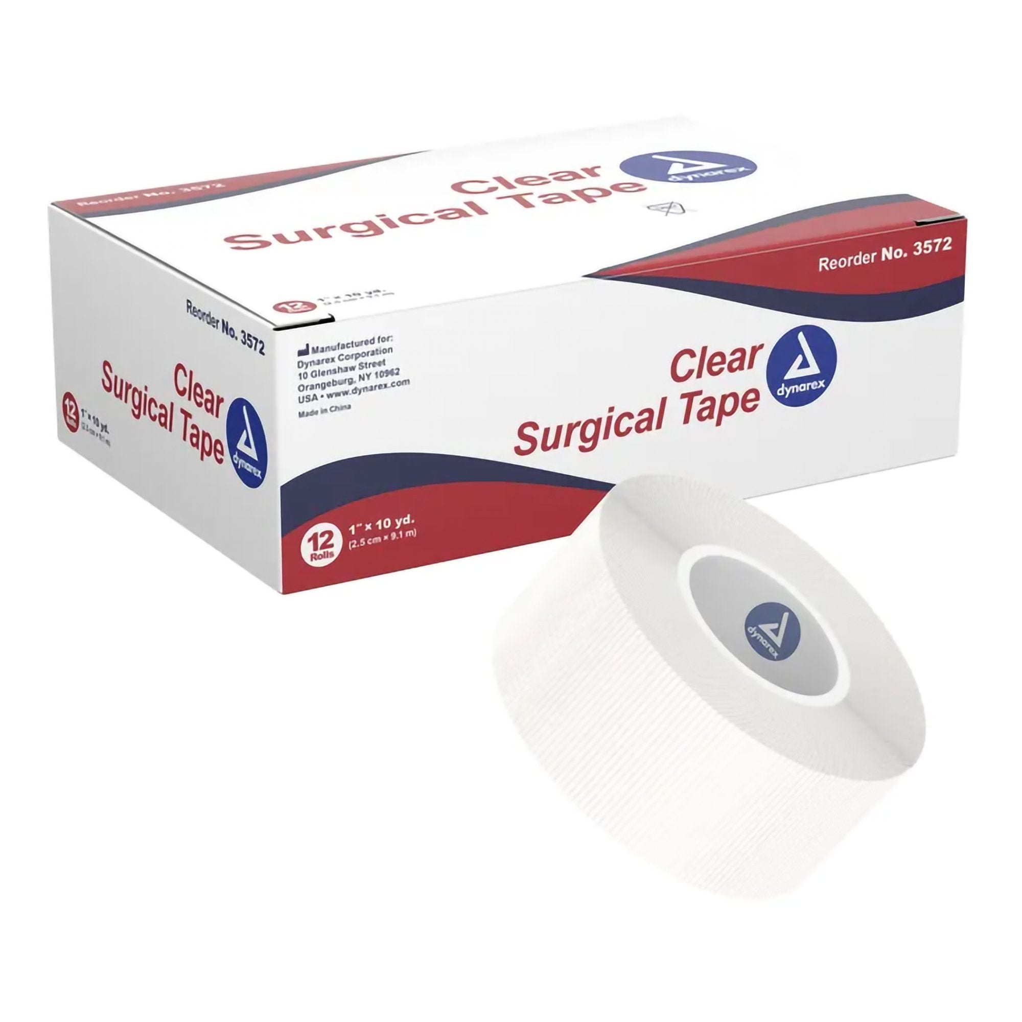 Medical Tape Dynarex Transparent 1 Inch X 10 Yard Adhesive NonSterile