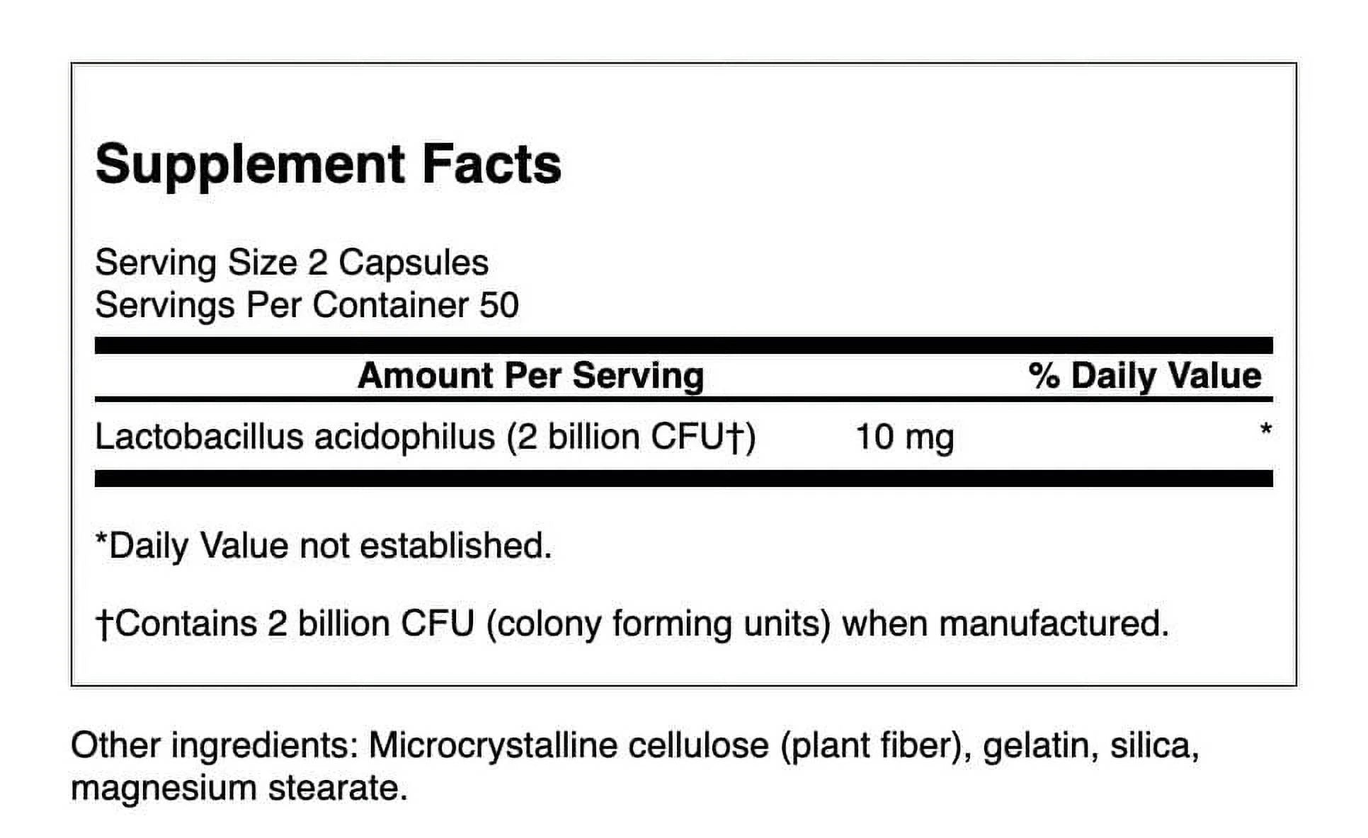 Swanson Acidophilus 1 Billion Cfu 100 Capsules