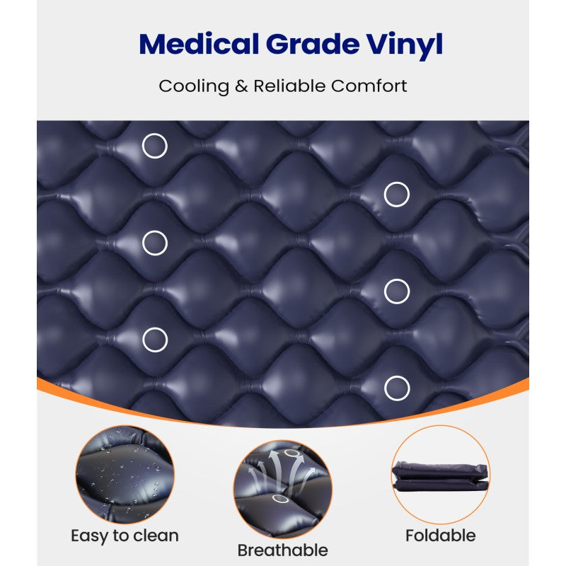 VOCIC S34 Vents Alternating Air Pressure Mattress Pad– Anti Bed Sore Medical Air Bed for Hospital & Home Care, 38.2"×89" Size, Weight Capacity 297 lbs, PVC material