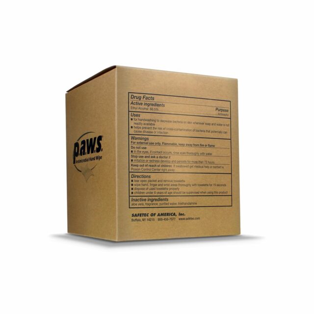 Hand Sanitizing Wipe P.A.W.S. 100 Count Ethyl Alcohol Wipe Individual Packet,Packaging Type- Box