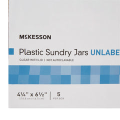 Sundry Jar McKesson 4-1/4 X 6-1/2 Inch Plastic Clear, Packaging Type- Case