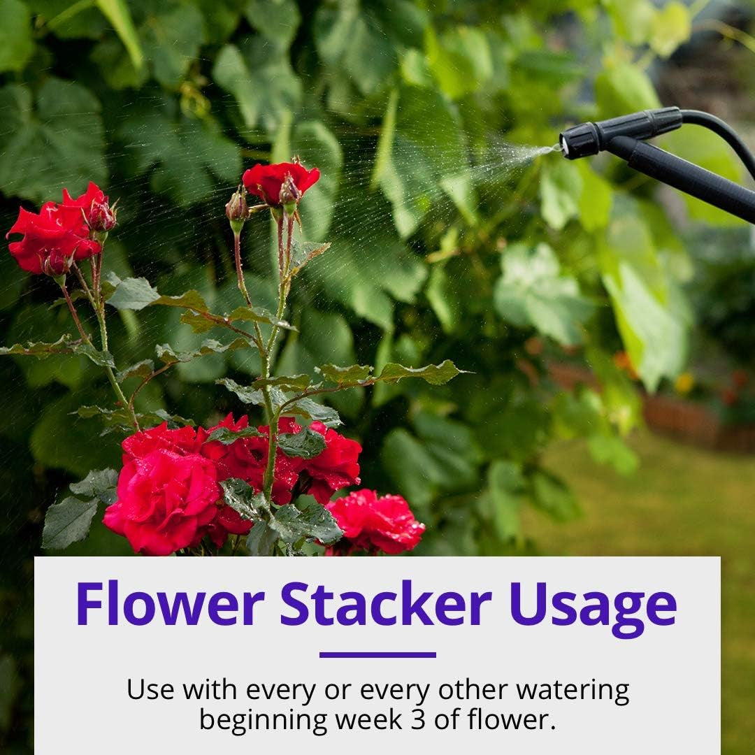 Flower Stacker – Best Flowering Formula for Bigger Harvests - Flowering Plant Food – Nutrient System for Potting Soil for Indoor Plants & Outdoor Plants - 8 Ounce