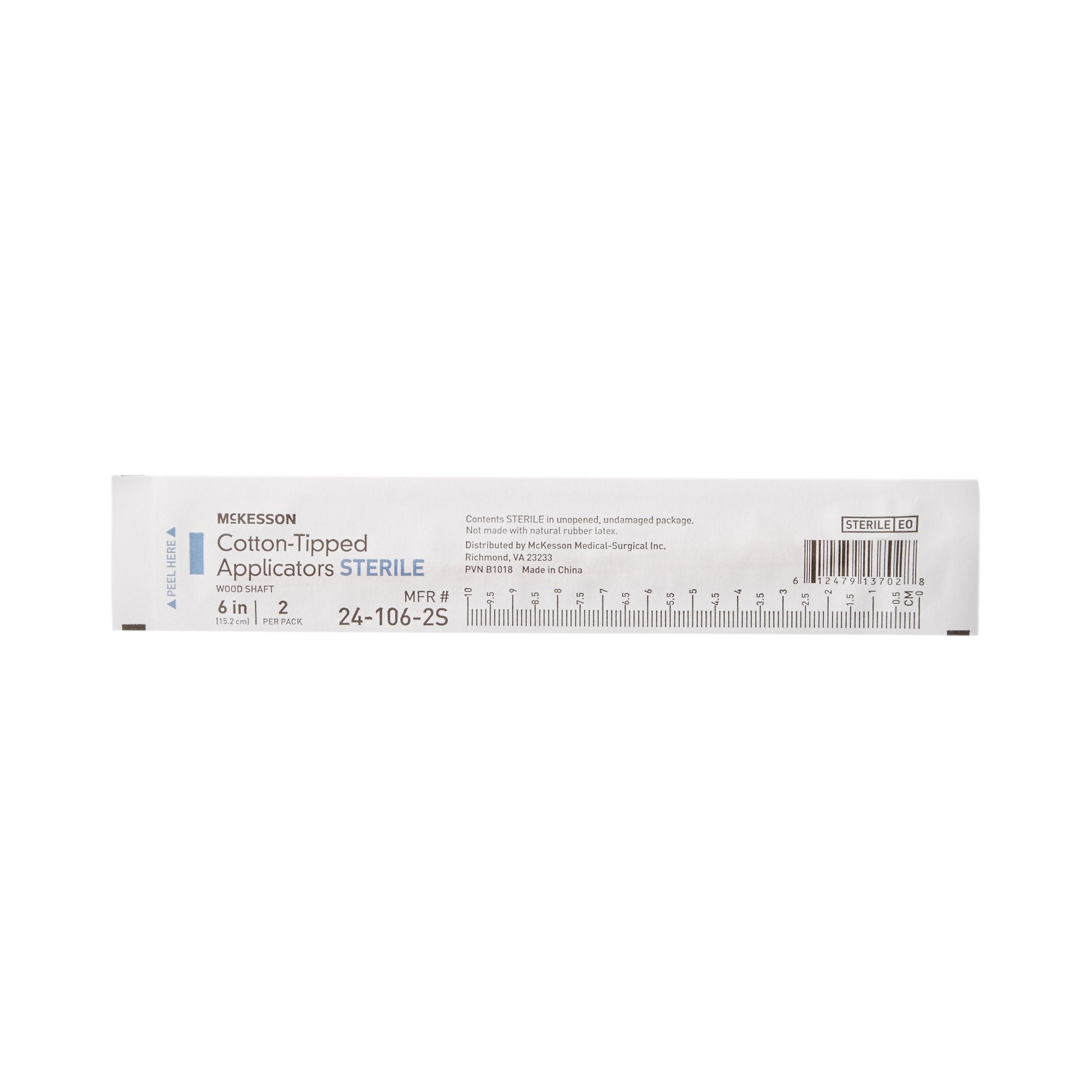 Swabstick McKesson Cotton Tip Wood Shaft 6 Inch Sterile 2 per Pack, Packaging Type- Case