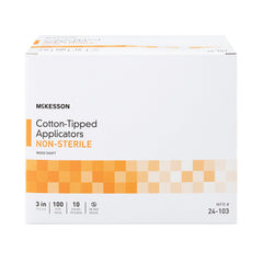 Swabstick McKesson Cotton Tip Wood Shaft 3 Inch NonSterile 100 per Pack, Packaging Type- Case