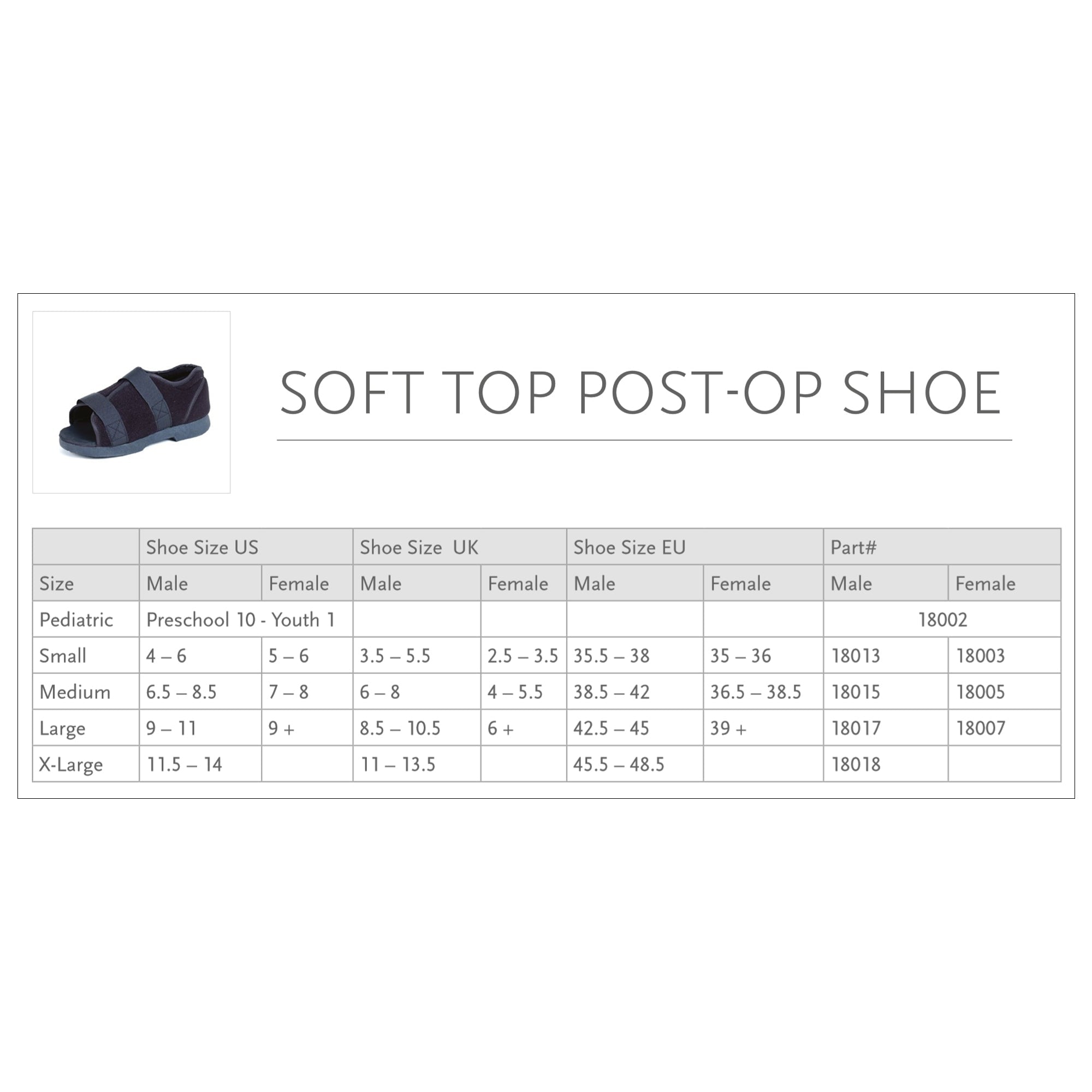 Soft Top Post-Op Shoe Össur Medium Adult Black,Packaging Type- Each