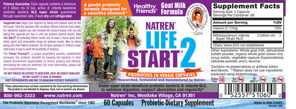 Natren Life Start 2 Probiotics For Adults - 60 Vegetarian Capsules