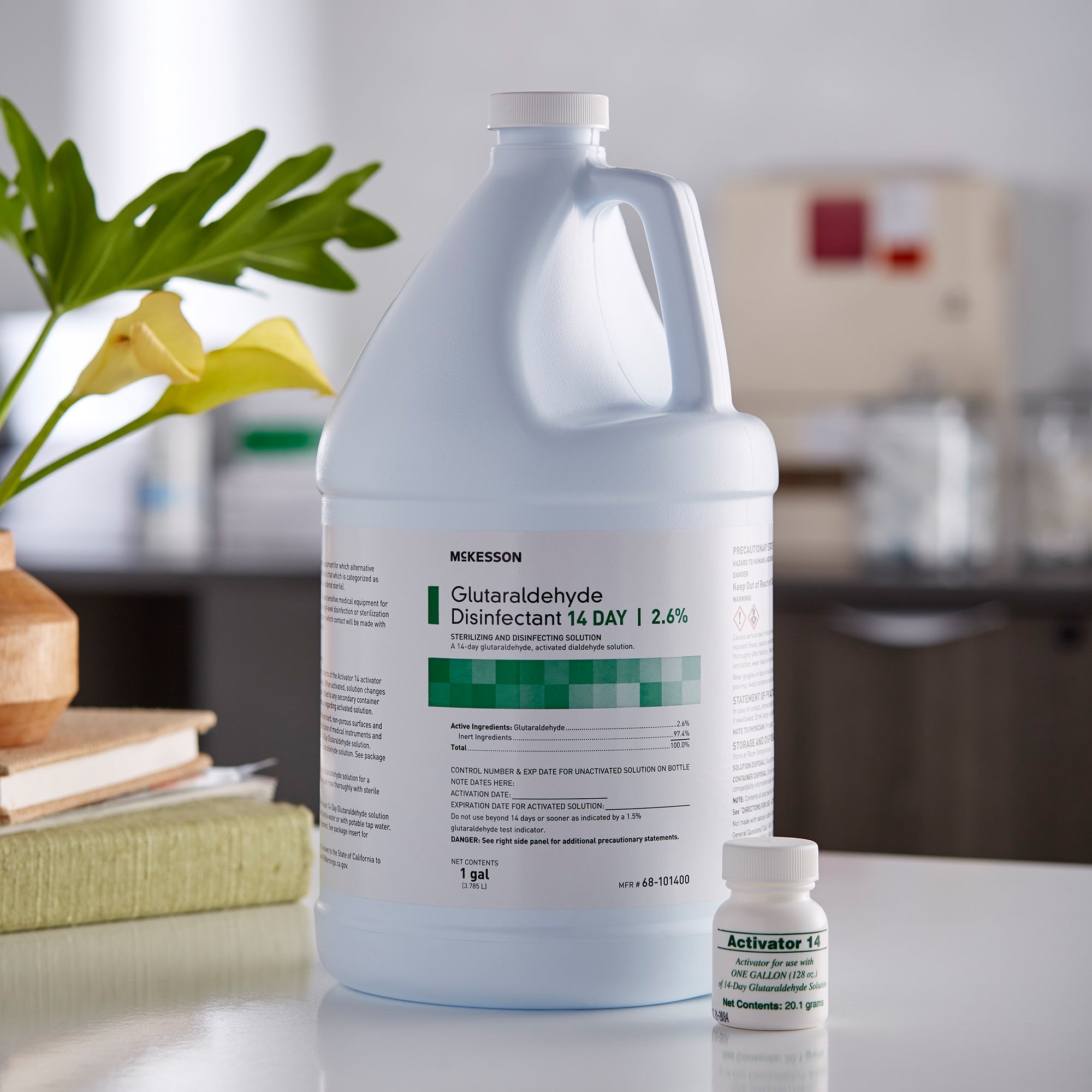 Glutaraldehyde High-Level Disinfectant McKesson 14 Day Activation Required Liquid 1 gal. Jug Reusable, Packaging Type- Case
