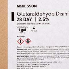 Glutaraldehyde High-Level Disinfectant McKesson 28 Day Activation Required Liquid 1 gal. Jug Reusable, Packaging Type - Gallon