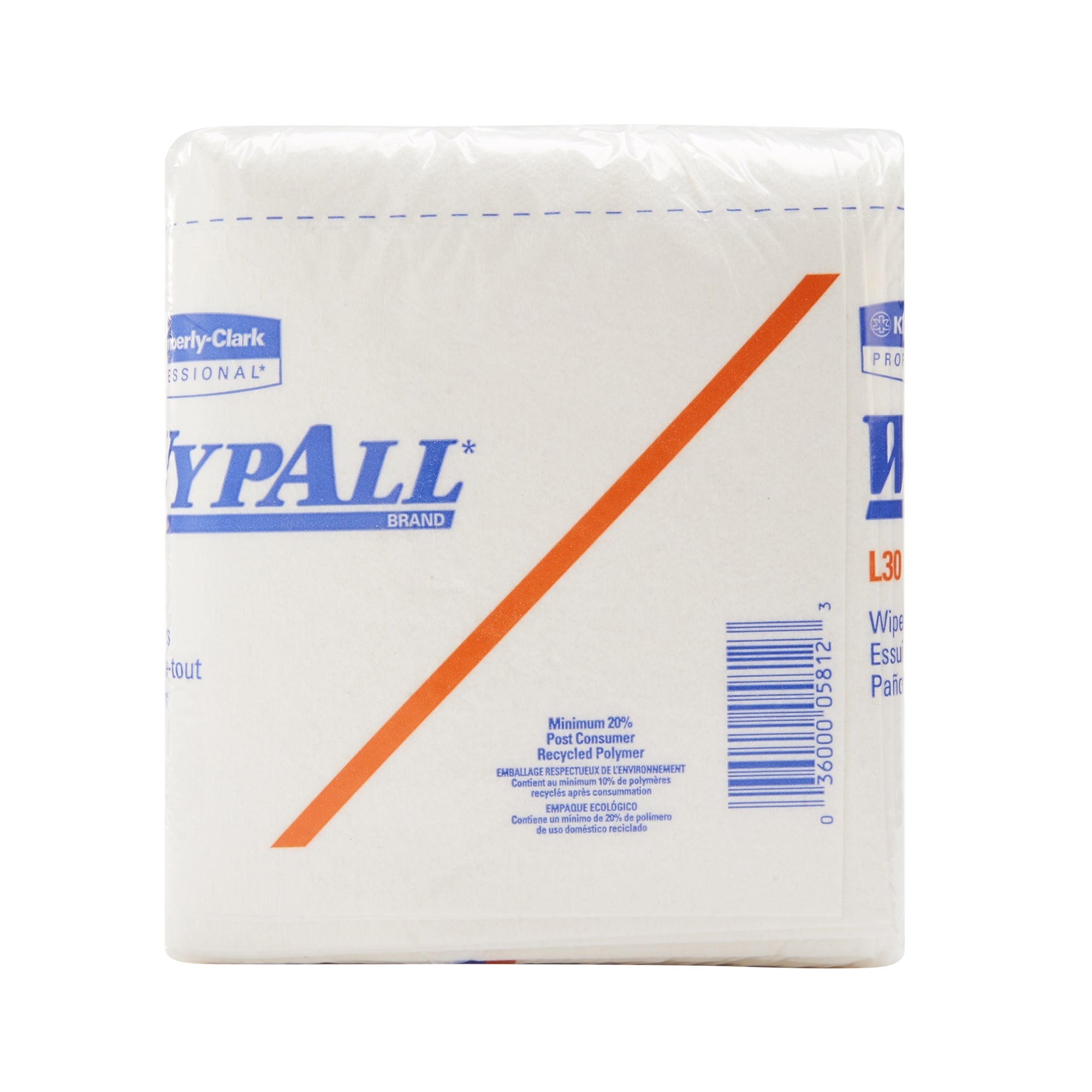 Toallita WypAll L30 de uso ligero, blanca, no estéril, doble crepa, desechable, 30 x 31,5 cm, tipo de embalaje: caja