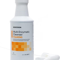 Multi-Enzymatic Instrument Detergent McKesson Foam RTU 1 Quart Bottle Fresh Rain Scent, Packaging Type- Case
