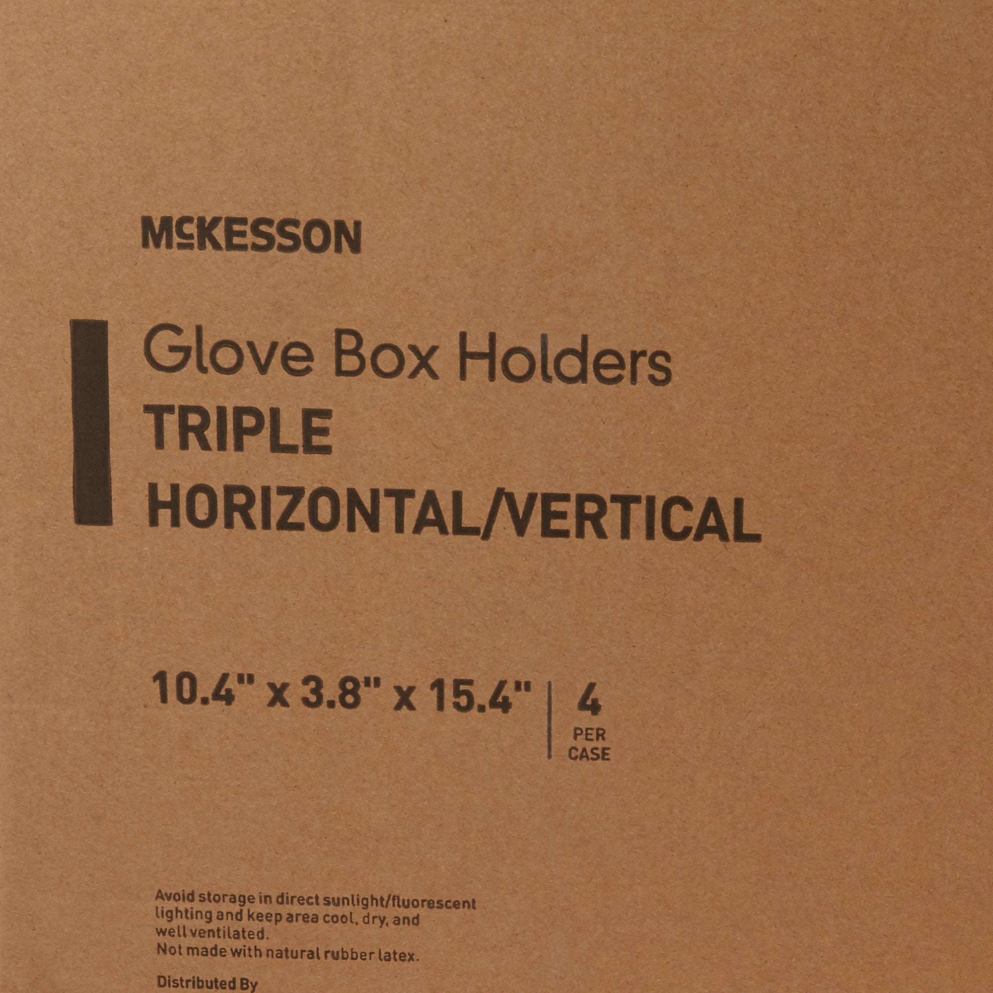 Glove Box Holder McKesson Horizontal or Vertical Mounted 3-Box Capacity Clear 3-1/8 X 10-1/4 X 15-1/4 Inch Plastic, Packaging Type- Each