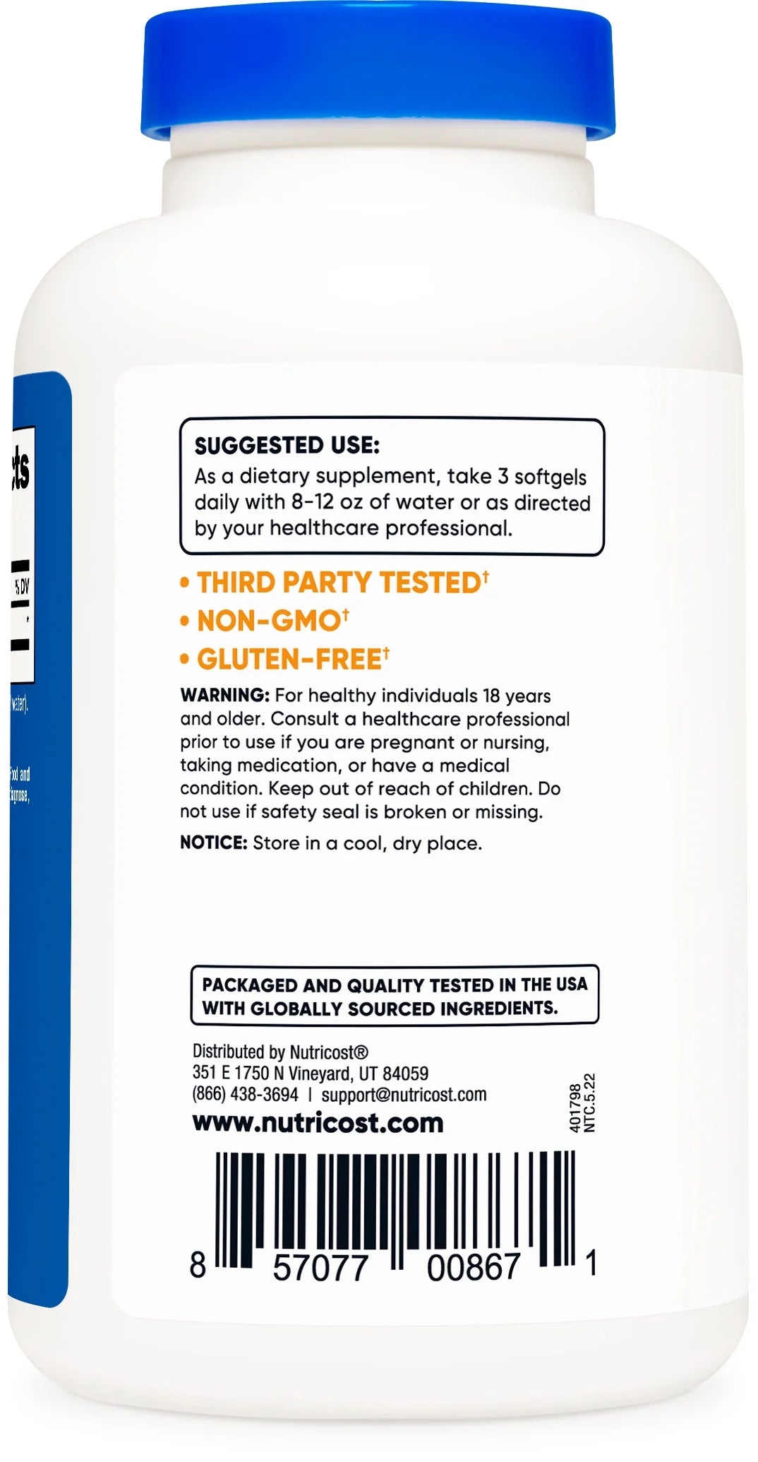 MCT Oil Softgels Supplement 3000Mg per Serving, 50 Servings, 150 Softgels