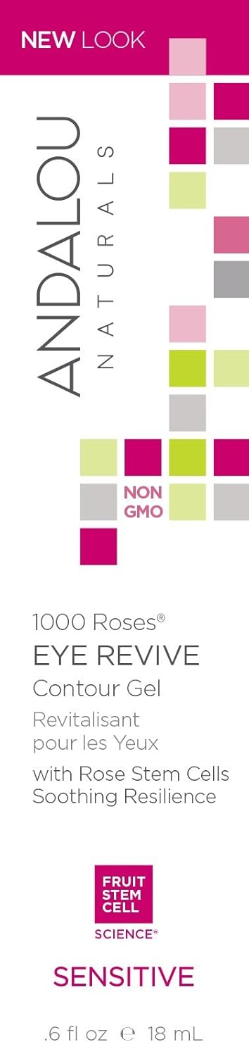 Gel contorno de ojos revitalizante Andalou Naturals - 1000 rosas - 0.6 oz 