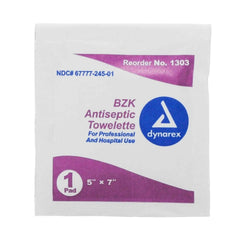 Antiseptic Skin Towelette Dynarex Individual Packet Scented 100 Count | 100/BX10Box/Case