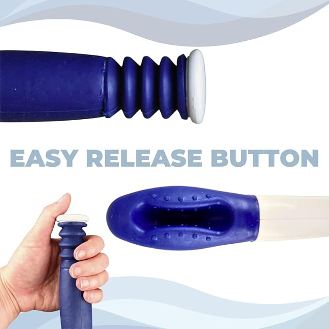 The Wiping Wand-long Reach Hygienic Cleaning Aid-blue Jay