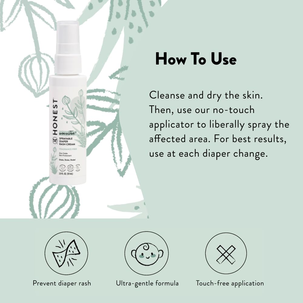 the honest company diaper rash cream spray 1 each 2 fz