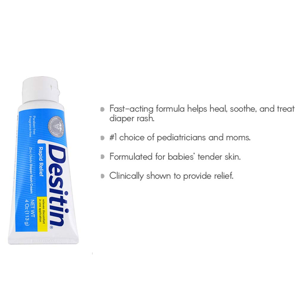 Diaper Rash Treatment Desitin Rapid Relief 4 oz. Tube Scented Cream, Packaging Type- Case