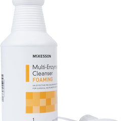 Multi-Enzymatic Instrument Detergent McKesson Foam RTU 1 Quart Bottle Fresh Rain Scent, Packaging Type- Case