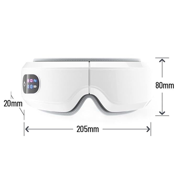 Masajeador de ojos con vibración, compresa caliente, calmante, hidratante visual, máscara de ojos inteligente con Bluetooth para adultos, protector ocular.