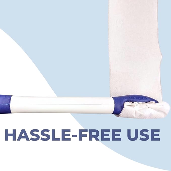 The Wiping Wand-long Reach Hygienic Cleaning Aid-blue Jay