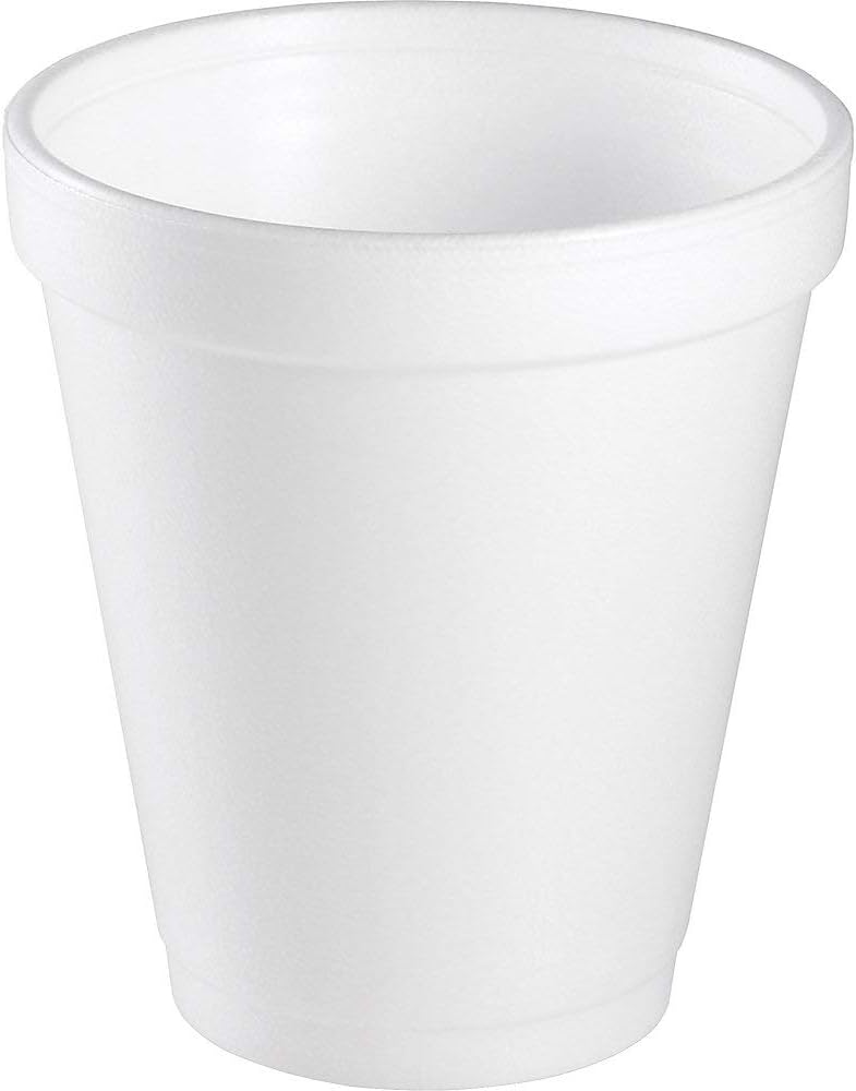 Insulated Drinking Cup Dart 8 oz. White Styrofoam Disposable, Packaging Type- Case