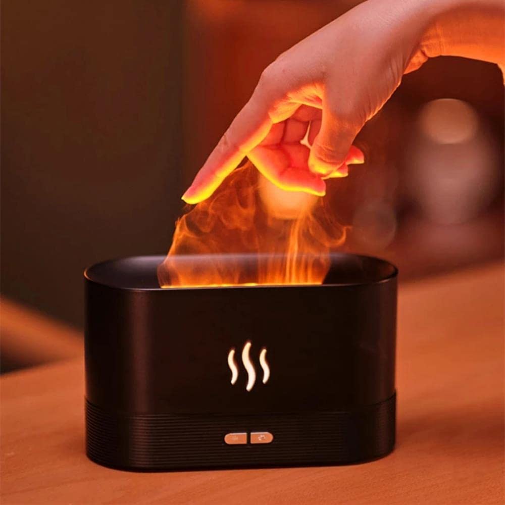 Kinscoter Aroma Diffuser Air Humidifier Ultrasonic Cool Mist Maker Fogger Led Essential Oil Flame Lamp Difusor