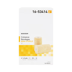 Cohesive Bandage McKesson 4 Inch X 5 Yard Self-Adherent Closure Tan NonSterile Standard Compression,  Packaging Type- Case