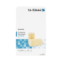 Cohesive Bandage McKesson 4 Inch X 5 Yard Self-Adherent Closure Tan Sterile Standard Compression, Packaging Type- Case