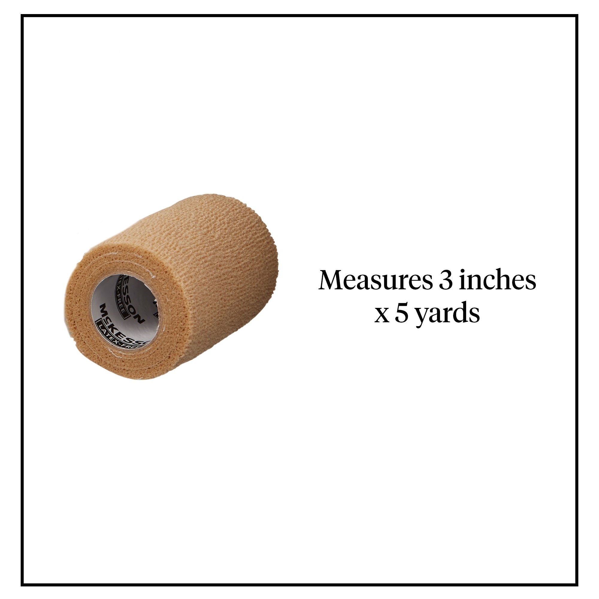 Cohesive Bandage McKesson 3 Inch X 5 Yard Self-Adherent Closure Tan Sterile Standard Compression, Packaging Type- Case