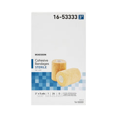 Cohesive Bandage McKesson 3 Inch X 5 Yard Self-Adherent Closure Tan Sterile Standard Compression,  Packaging Type- Case