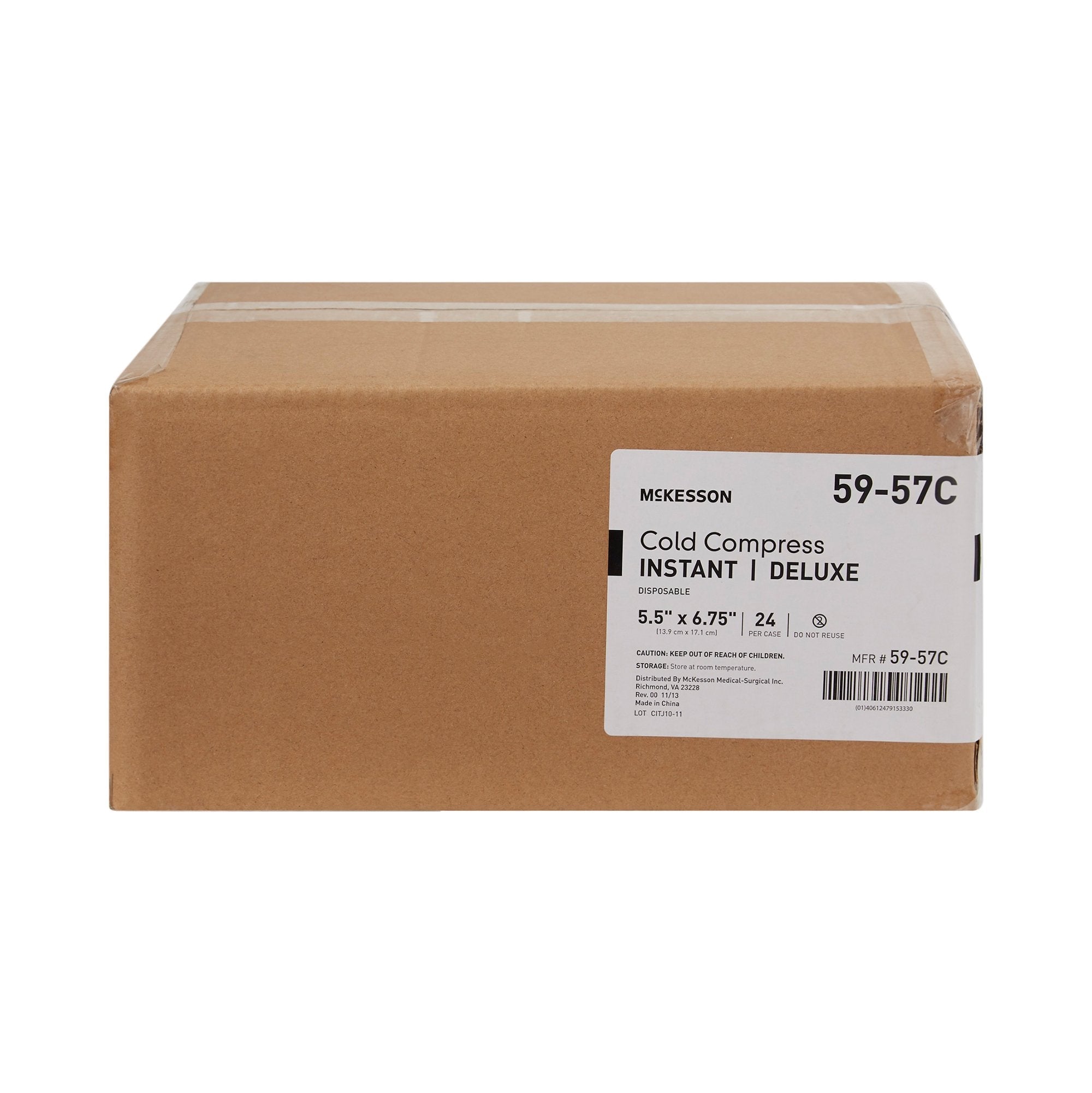 Instant Cold Pack McKesson Deluxe General Purpose Small 5-1/2 X 6-3/4 Inch Fabric / Calcium Ammonium Nitrate / Water Disposable, Packaging Type- Case
