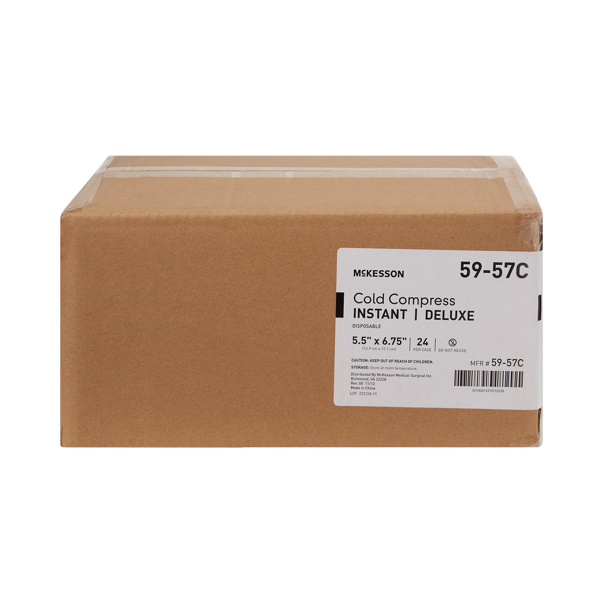 Instant Cold Pack McKesson Deluxe General Purpose Small 5-1/2 X 6-3/4 Inch Fabric / Calcium Ammonium Nitrate / Water Disposable, Packaging Type- Case