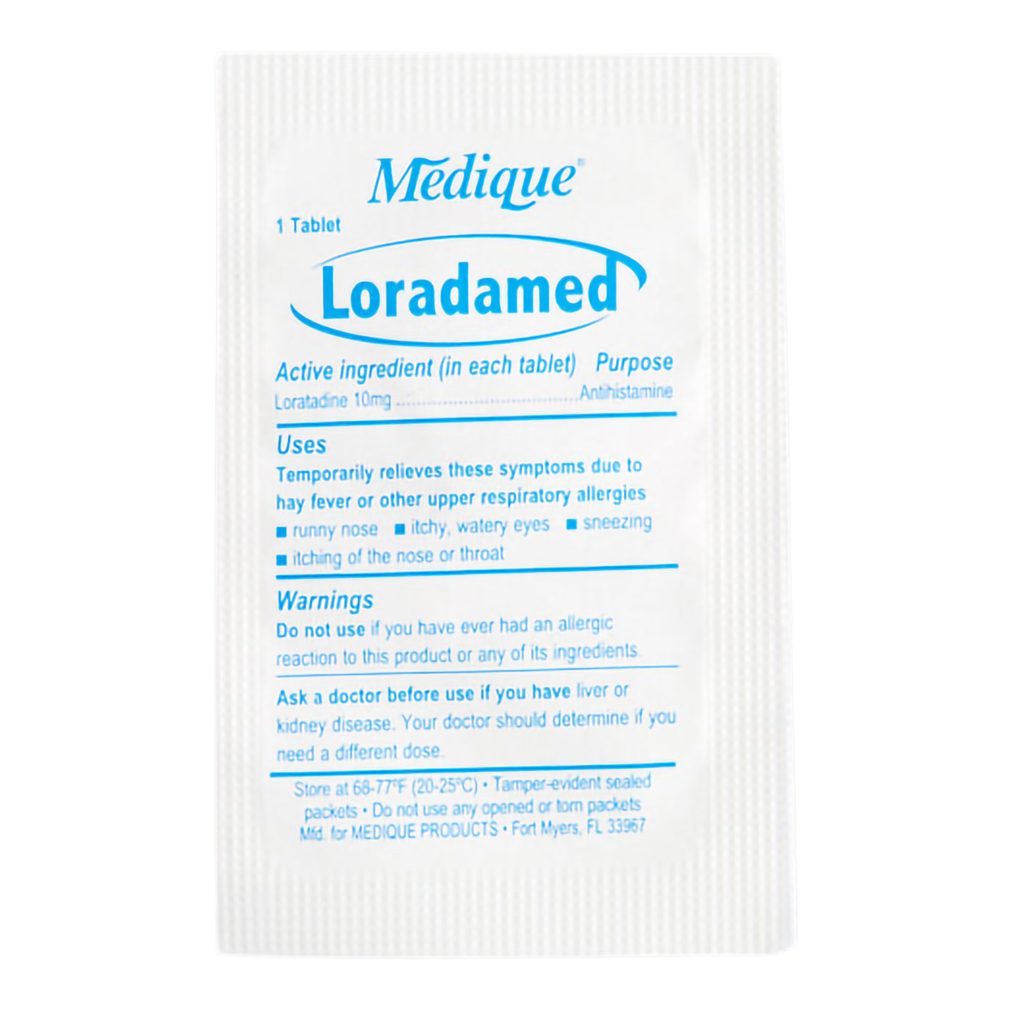 Allergy Relief Loradamed 10 mg Strength Tablet 1 per Box, Packaging Type- Box