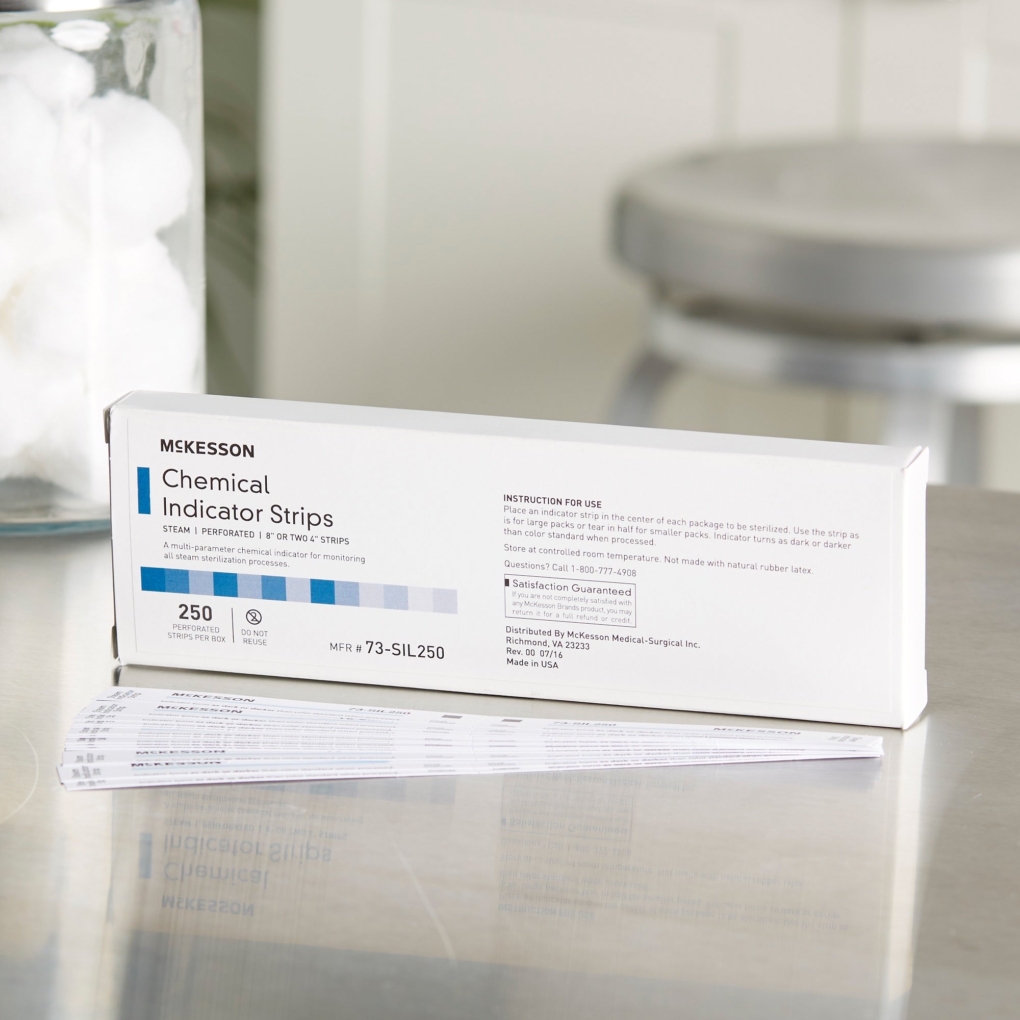 McKesson Sterilization Chemical Indicator Strip Steam 8 Inch, Packaging Type- Box