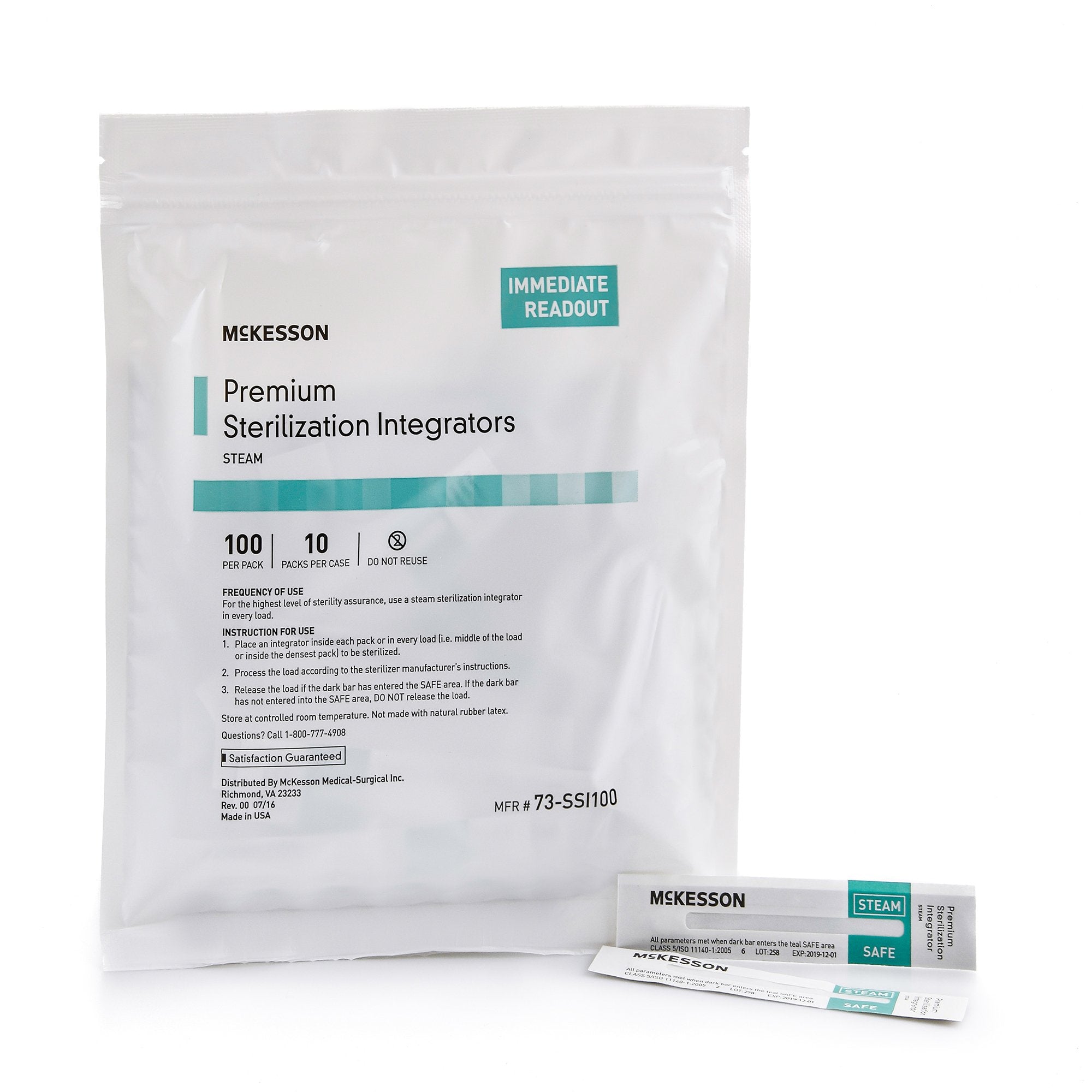 McKesson Sterilization Chemical Integrator Strip Steam 4 Inch, Packaging Type- Case