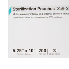 Sterilization Pouch McKesson Argent Sure-Check Ethylene Oxide (EO) Gas / Steam 5-1/4 X 10 Inch Transparent / Blue Self Seal Paper / Film, Packaging Type- Case