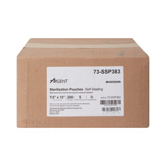 Sterilization Pouch McKesson Argent Sure-Check Ethylene Oxide (EO) Gas / Steam 7-1/2 X 13 Inch Transparent / Blue Self Seal Paper / Film, Packaging Type- Case