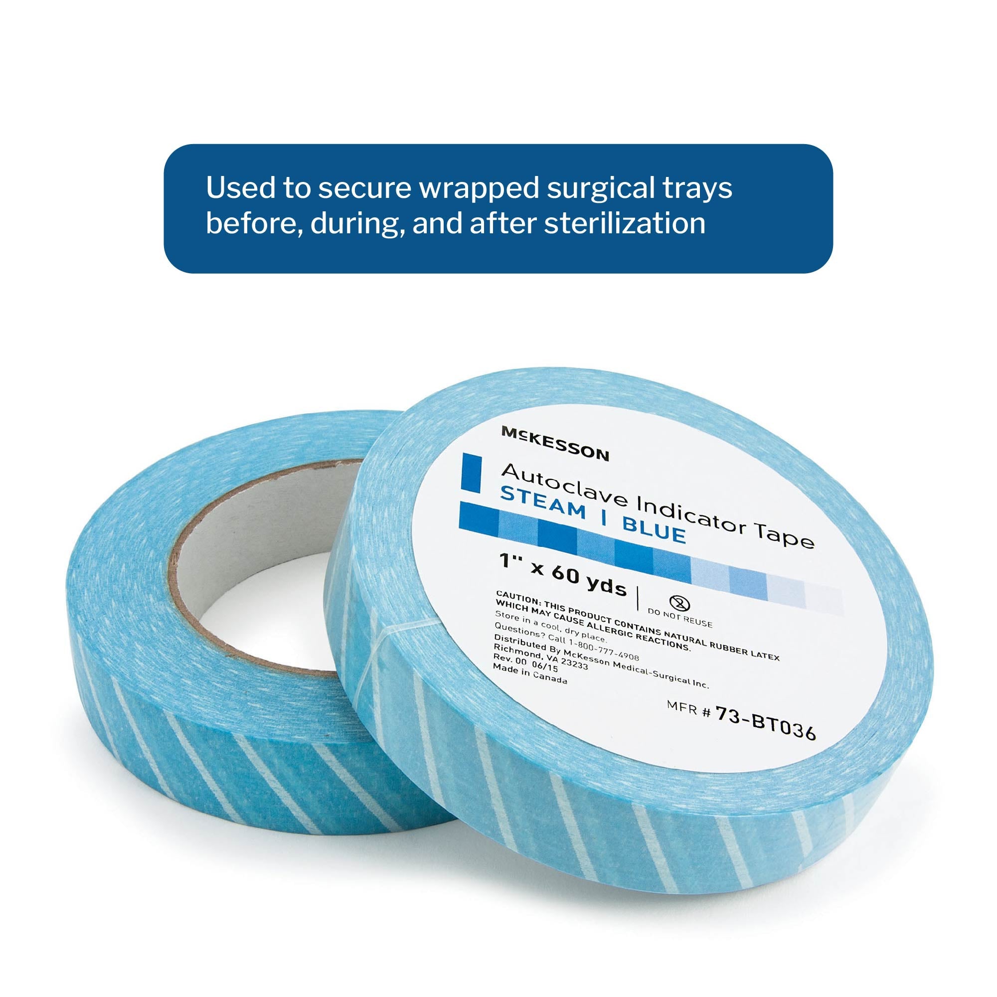 Steam Indicator Tape McKesson 1 Inch X 60 Yard Steam, Packaging Type- Case