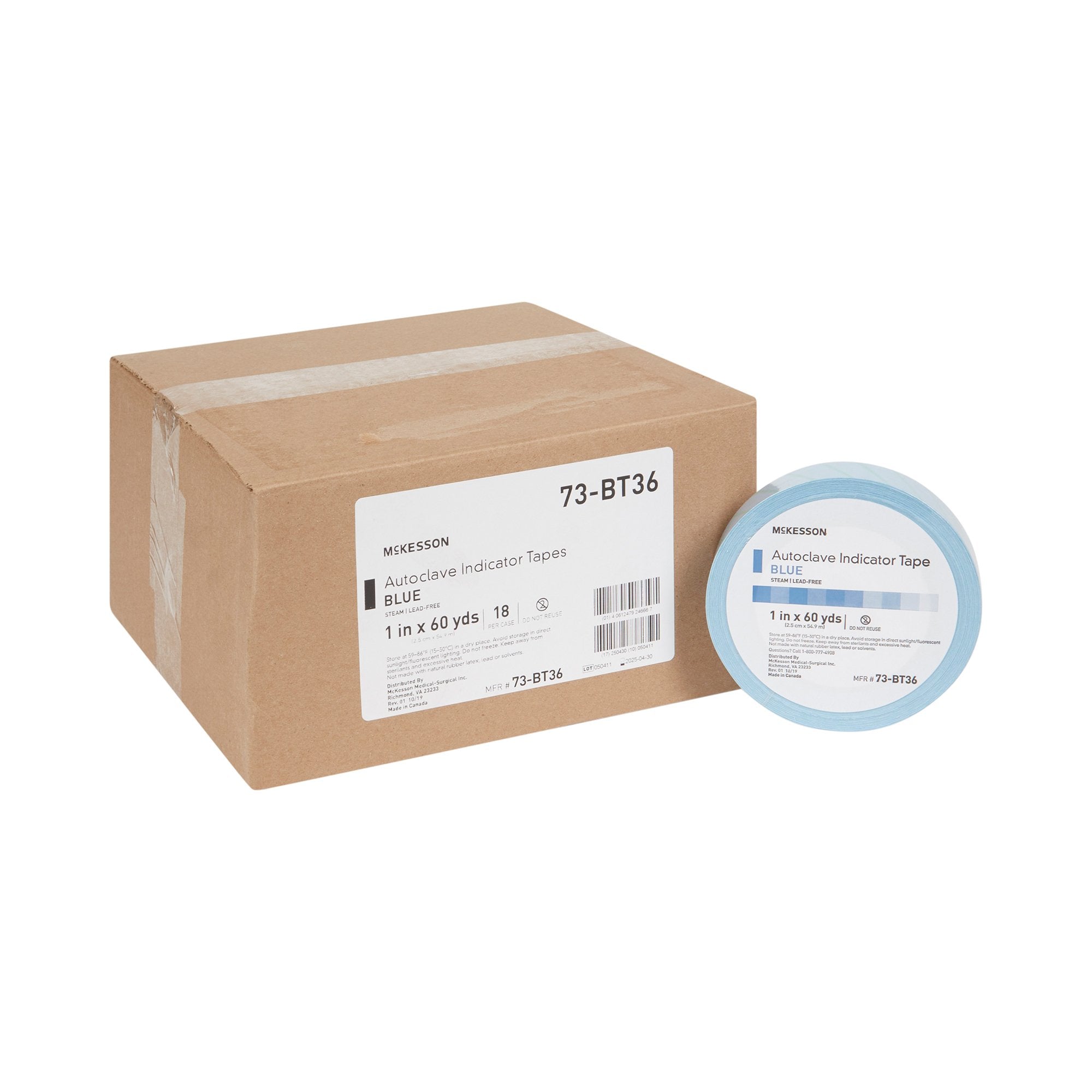 Steam Indicator Tape McKesson 1 Inch X 60 Yard Steam, Packaging Type- Case