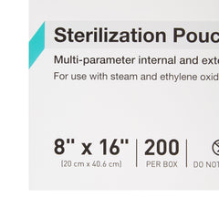 Sterilization Pouch McKesson Argent Sure-Check Ethylene Oxide (EO) Gas / Steam 8 X 16 Inch Transparent / Blue Self Seal Paper / Film, Packaging Type- Case