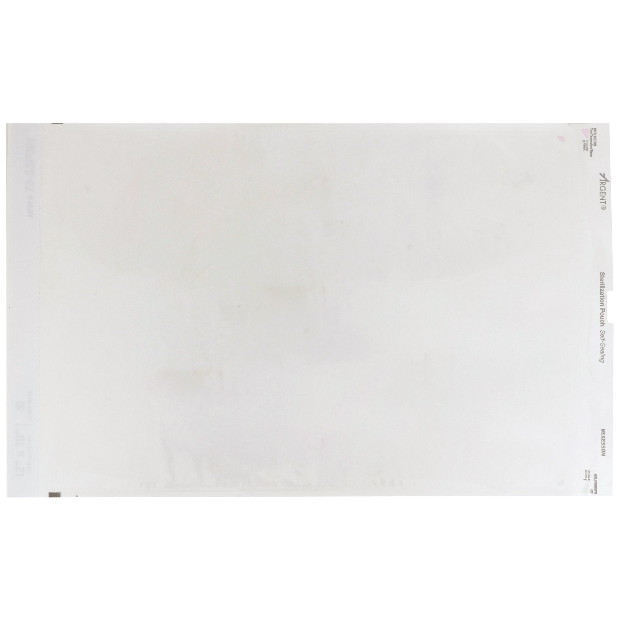 Sterilization Pouch McKesson Argent Sure-Check Ethylene Oxide (EO) Gas / Steam 12 X 18 Inch Transparent / Blue Self Seal Paper / Film, Packaging Type- Case