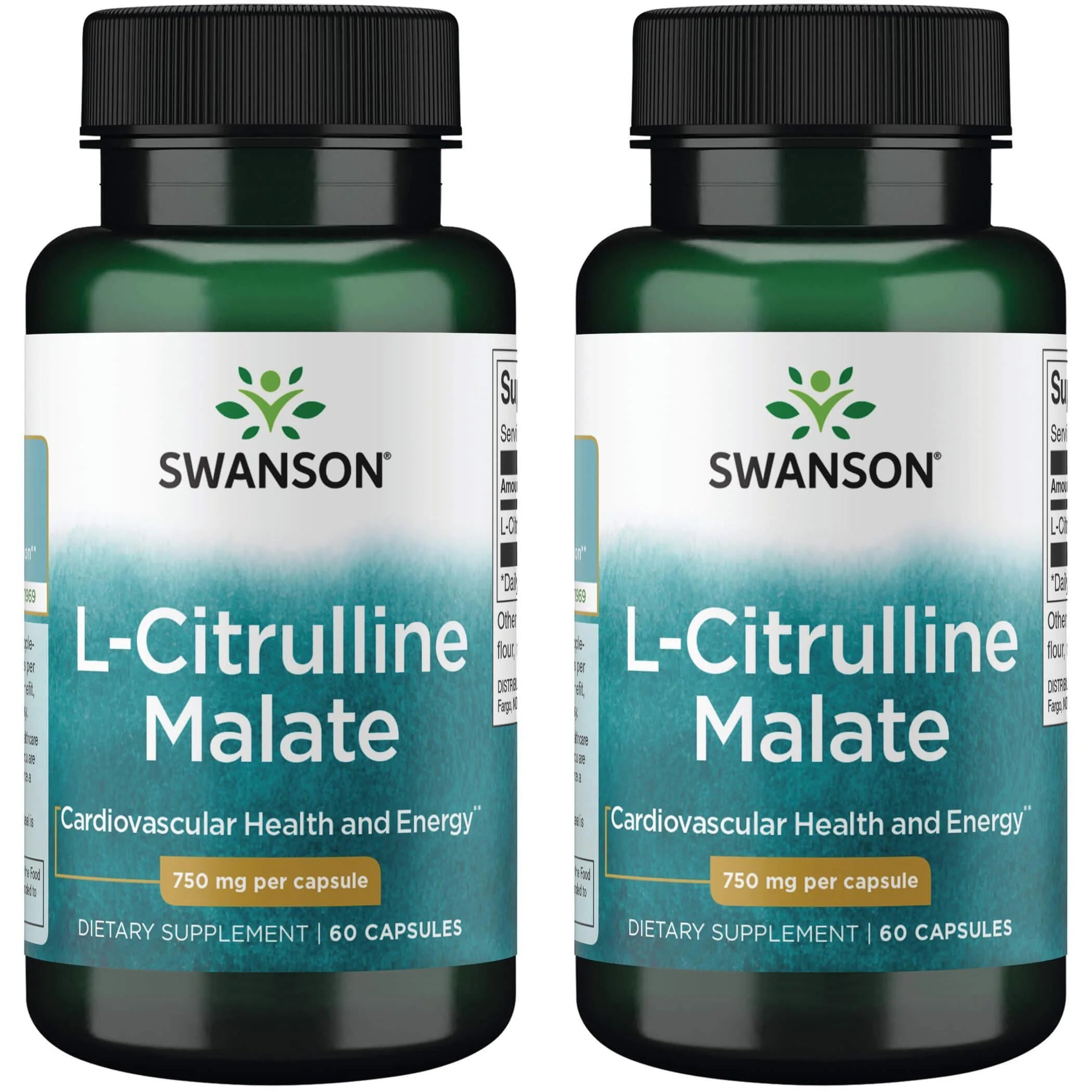 Swanson L-Citrulline Malate 750 Mg 60 Caps 2 Pack