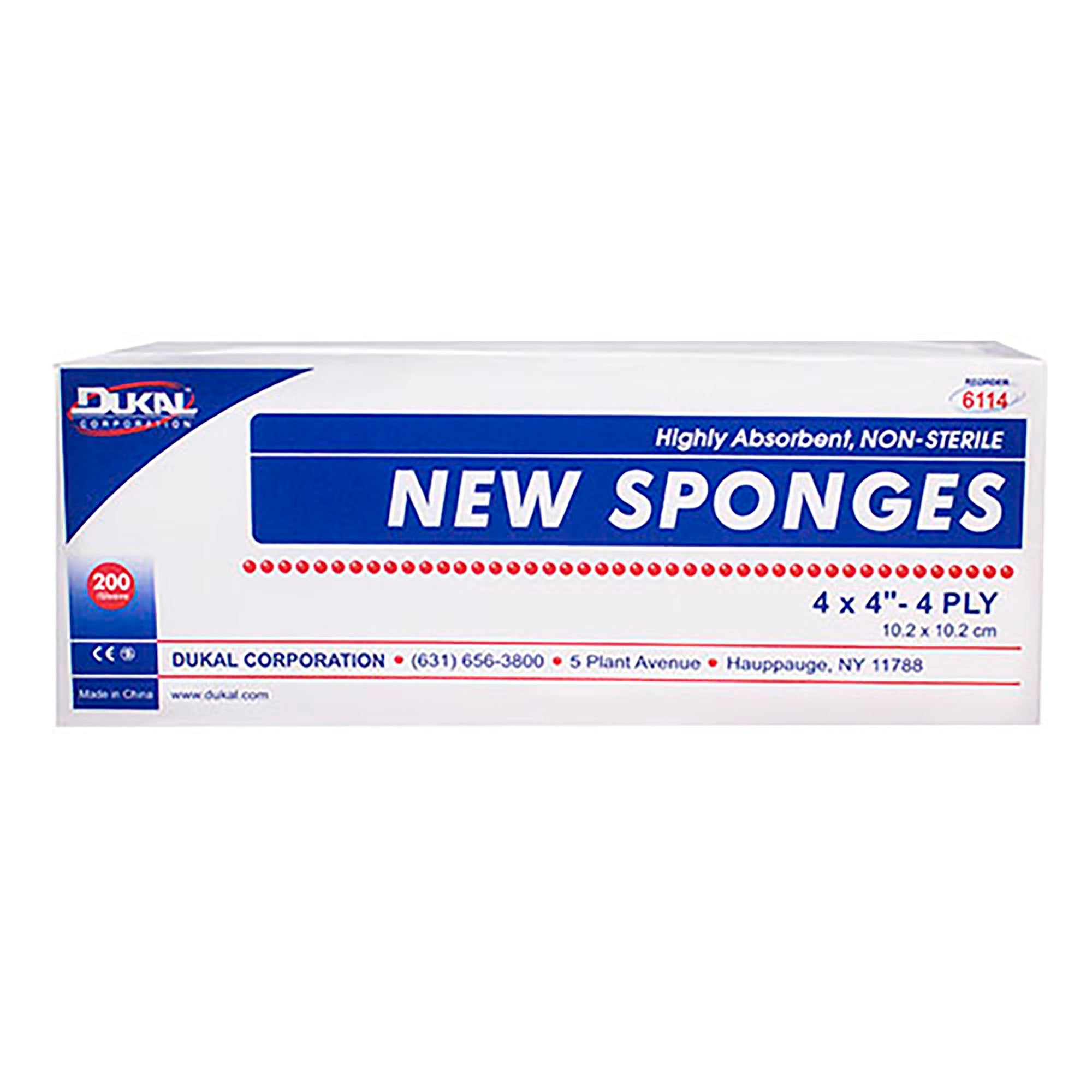 Nonwoven Sponge Dukal 4 X 4 Inch 4-Ply NonSterile 200 per Pack, Packaging Type- Case