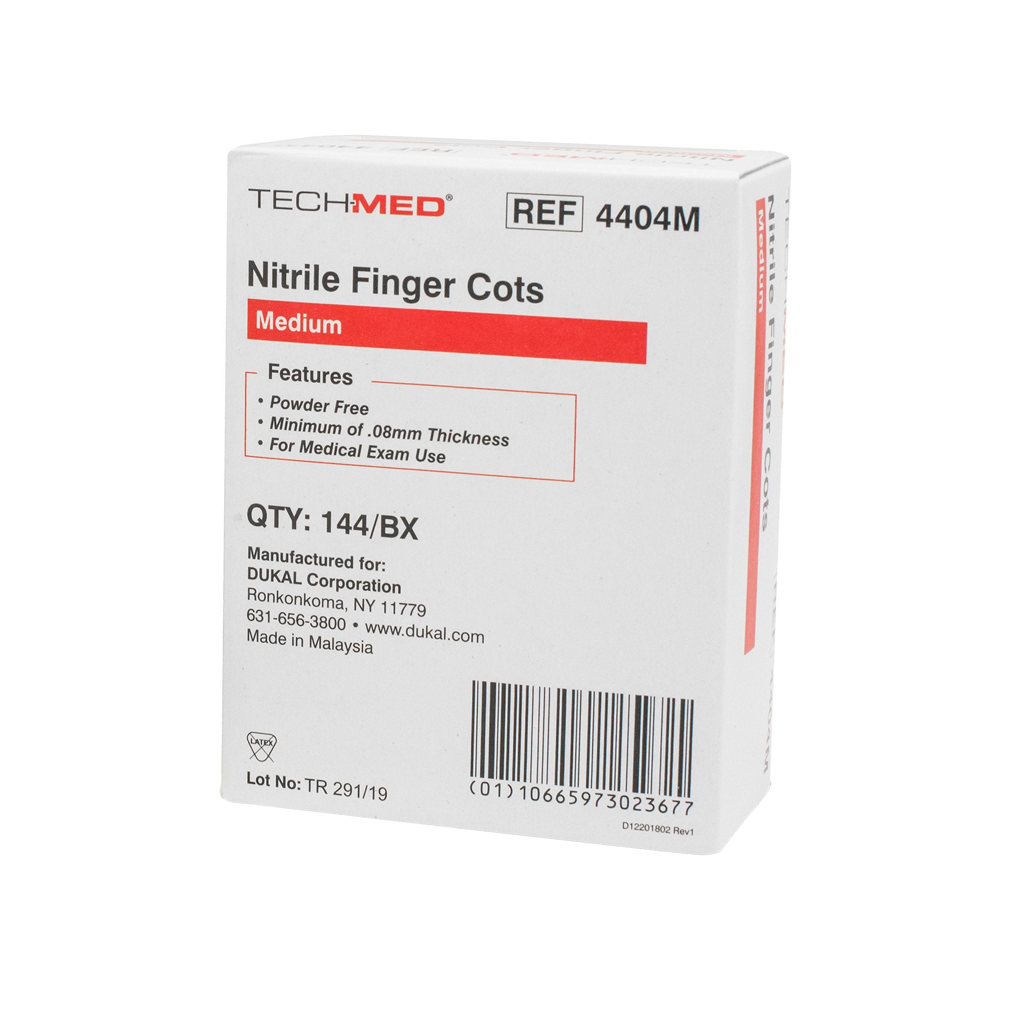 Finger Cot Large 2-1/2 Inch Length Powder Free Nitrile NonSterile, Packaging Type- Box
