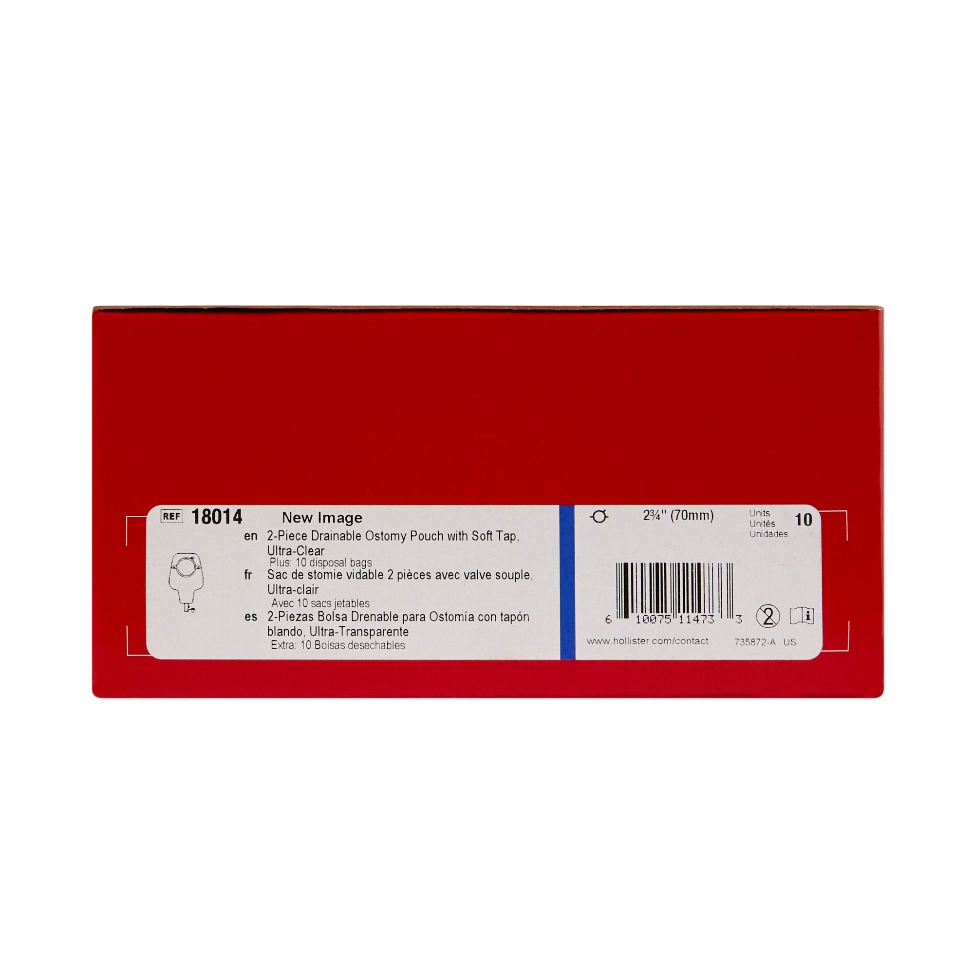 Ostomy Pouch New Image Two-Piece System 12 Inch Length Drainable,Packaging Type- Each