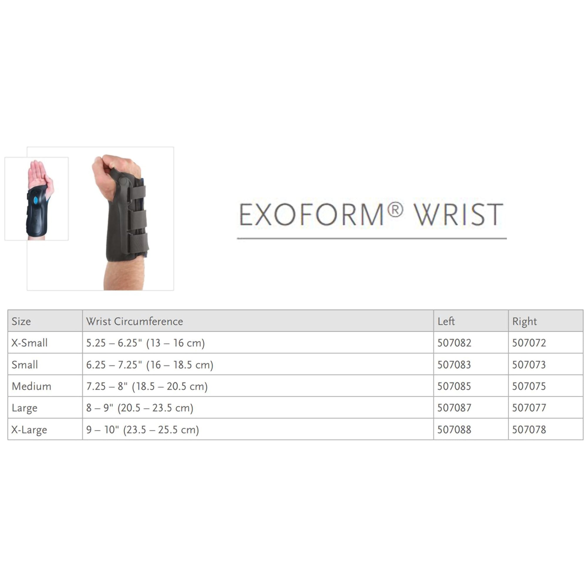 Wrist Brace Ossur Exoform Aluminum / Plastic Left Hand Black Small,Packaging Type- Each