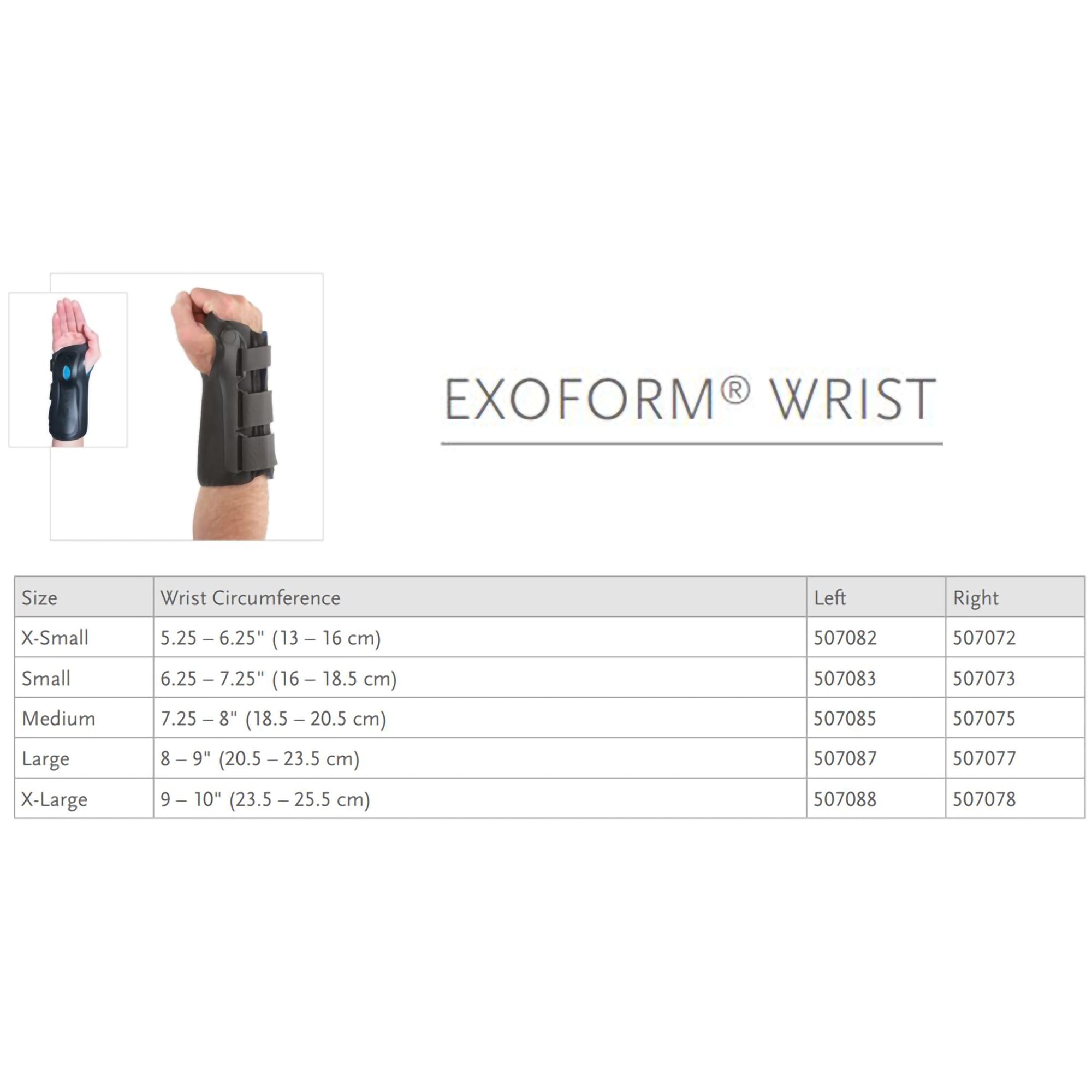 Wrist Brace Ossur Exoform Aluminum / Plastic Left Hand Black Large,Packaging Type- Each