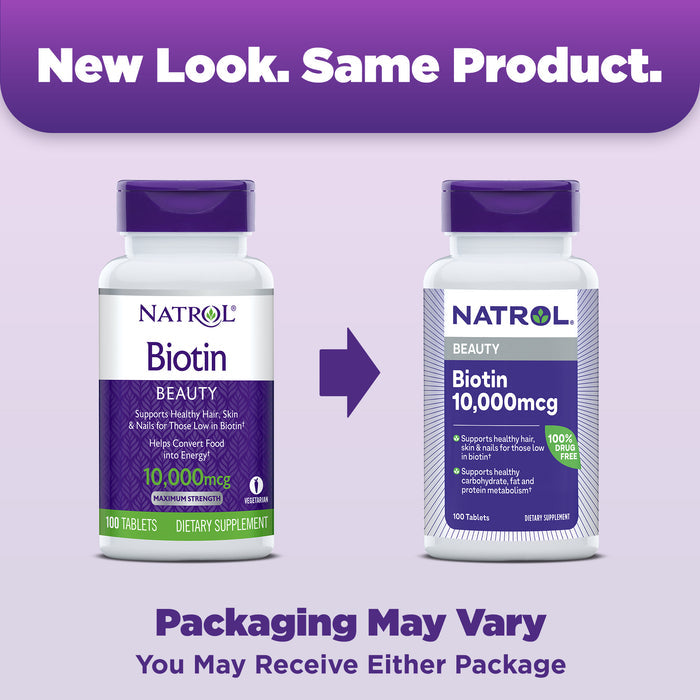 Natrol Biotin - 10000 Mcg - 100 Tablets